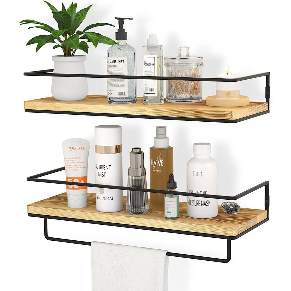 15.75in. W x 2.28in. H x 5.71 in. D Wood Over The Toilet Storage Bathroom Shelves, Wall Mounted with Adjustable Shelves price history on PriceWatchPro
