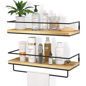 15.75in. W x 2.28in. H x 5.71 in. D Wood Over The Toilet Storage Bathroom Shelves, Wall Mounted with Adjustable Shelves