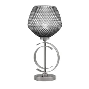 Savanna 19.75 in. Graphite Accent Table Lamp with Smoke Textured Glass Shade