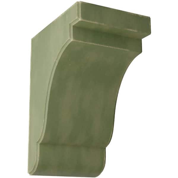 Ekena Millwork 5-1/4 in. x 9-1/2 in. x 7-1/4 in. Restoration Green Bedford Wood Vintage Decor Bracket