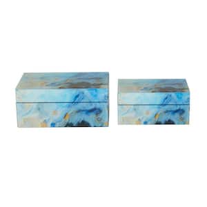 Rectangle Glass Box with Glass Sides (Set of 2)