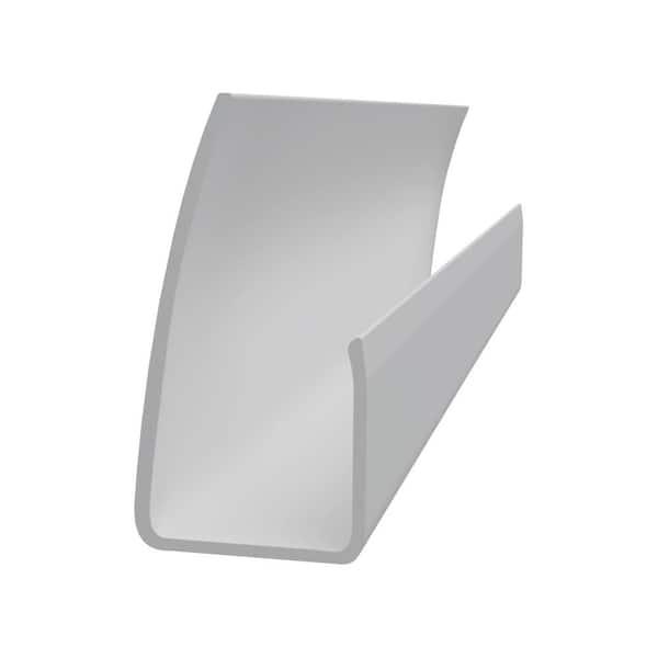 3/4 in. x 1-3/8 in. x 8 ft. Slatwall J Channel Gray PVC Trim (2 Per Box)