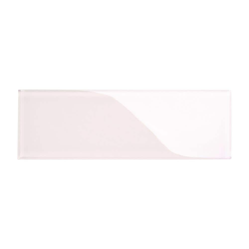 Rose Pale Pink 4 in. x 12 in. x 8mm Glass Subway Tile Sample -  Giorbello, G4145-SMPL