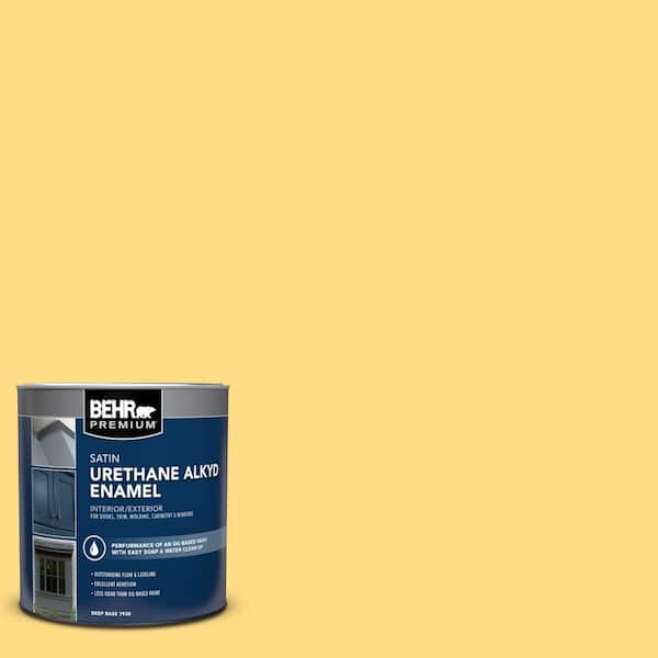 1 qt. #340B-5 Yellow Brick Road Satin Enamel Urethane Alkyd Interior/Exterior Paint