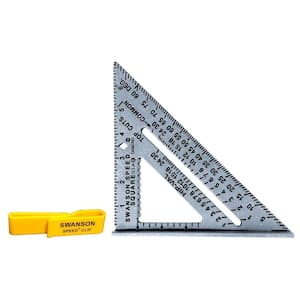 7 in. Speed Square, Rafter / Carpenter Square Layout Tool with Black Gradations and Speed Clip