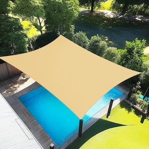 12 ft. x 10 ft. Customize Sand Sun Shade Sail UV Block 185 GSM Commercial Rectangle Outdoor Covering Backyard, Pergola