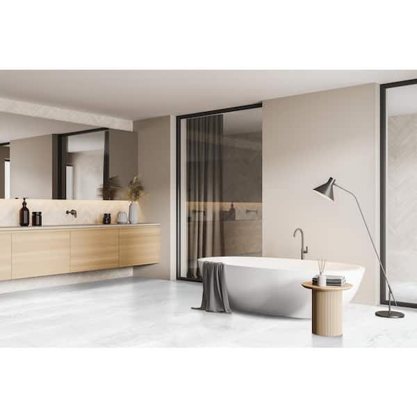 Satori Snow 16 in. x 32 in. Matte Porcelain Stone Look Floor and Wall Tile (383.4 sq. ft. /Pallet)