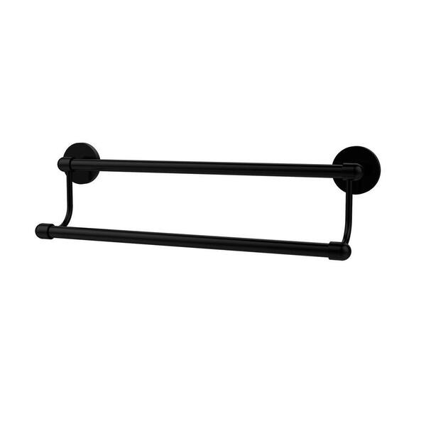 Allied Brass Tango Collection 24 in. Double Towel Bar in Matte Black