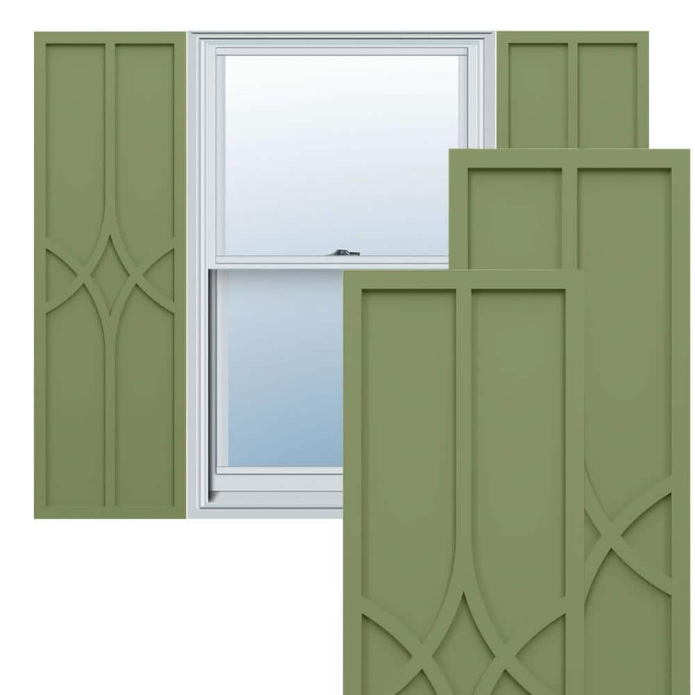 True Fit PVC 15 in. W x 33 in. H Raised Panel Vinyl Shutters Pair in Moss Green price history on PriceWatchPro