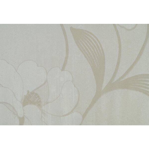 Washington Wallcoverings Pale Beige Tropical Floral Print Wallpaper