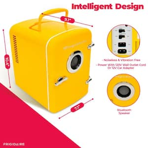 1 cu. ft. 6-Can Retro Mini Fridge in Yellow