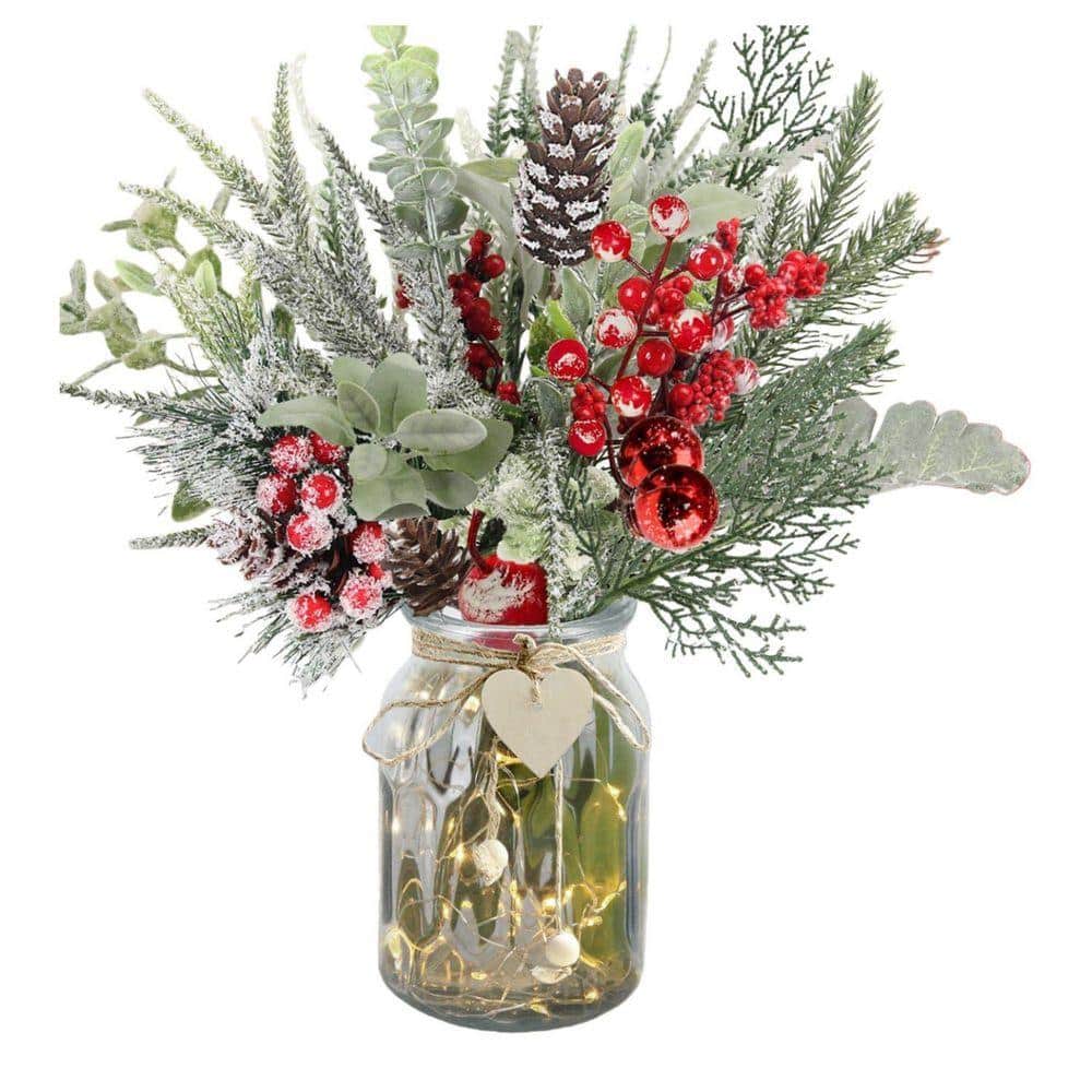 Angel Sar Christmas Holiday Series 13 in. Red Indoor Artificial