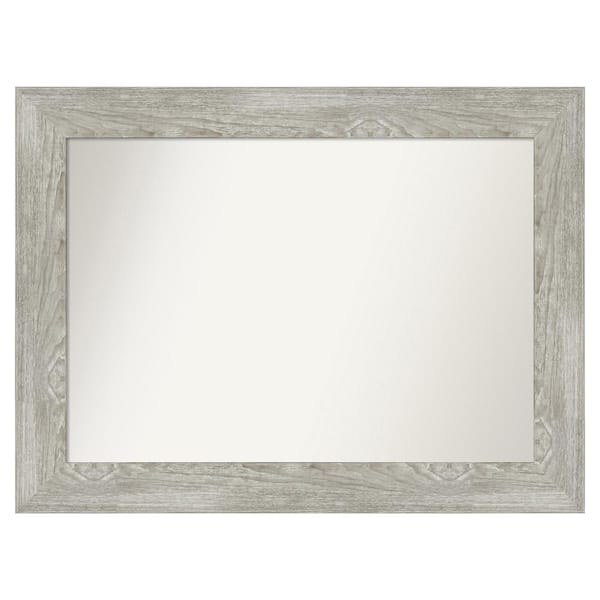 Amanti Art Dove Greywash 36 in. x 27 in. Custom Non-Beveled Distressed Recyled Polystyrene Bathroom Vanity Wall Mirror