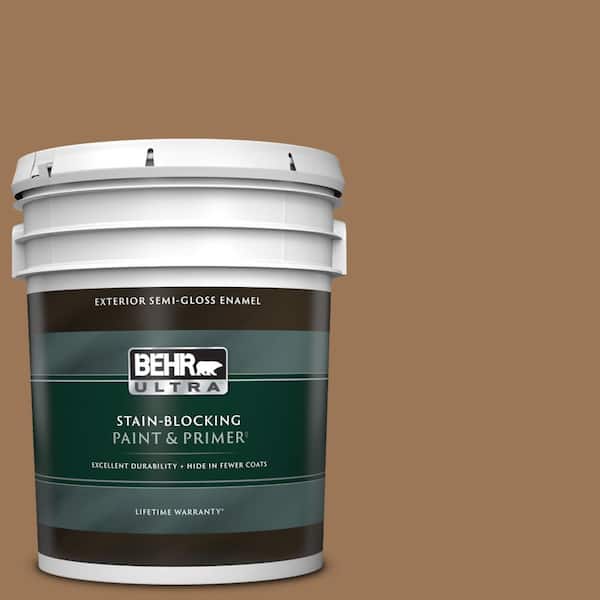 BEHR ULTRA 5 gal. #PPU4-02 Coco Rum Semi-Gloss Enamel Exterior Paint & Primer