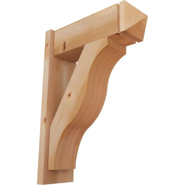 Ekena Millwork 8 in. x 30 in. x 22 in. Fuston Arts and Crafts Smooth Western Red Cedar Outlooker