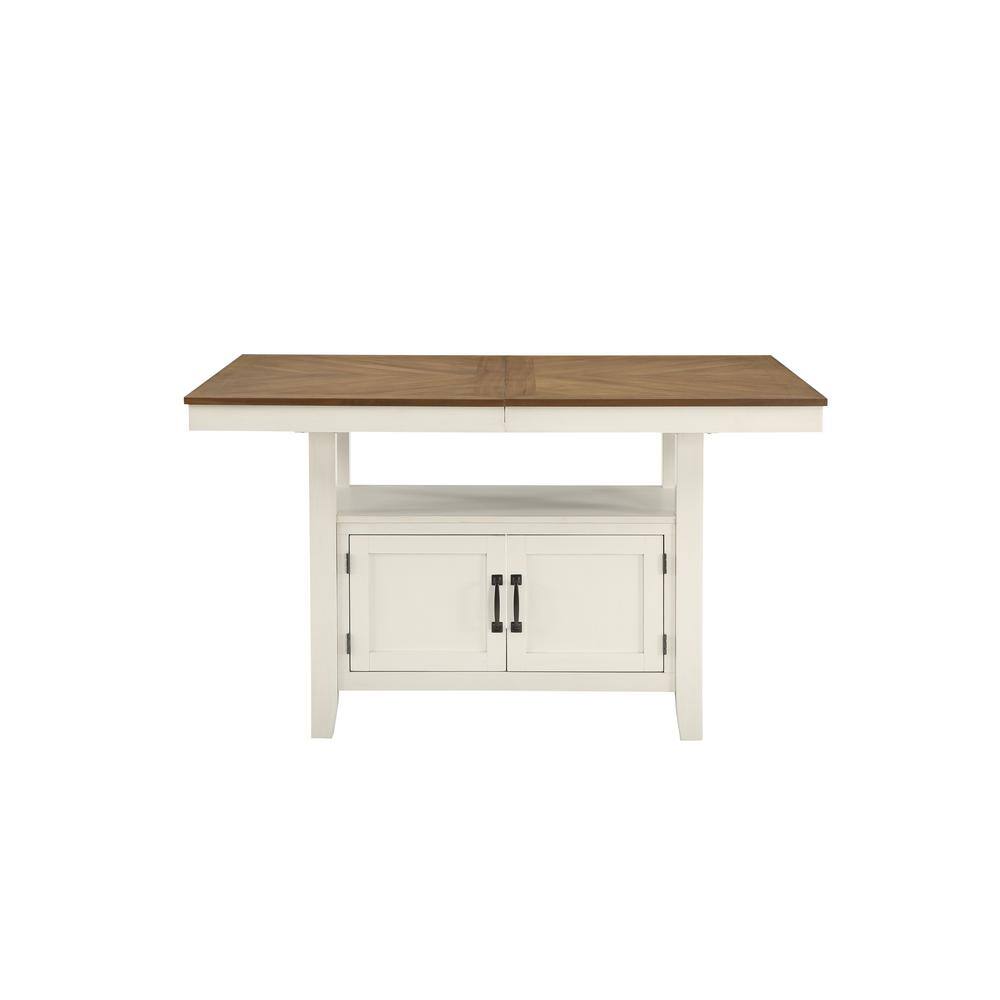 Hyland Light Brown and White 6-Piece Counter-Height Dining Set