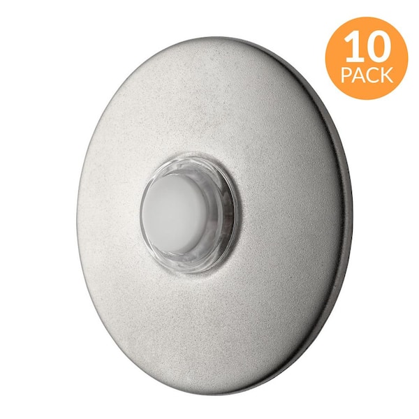 Newhouse Hardware 2-1/2 in. Round Lighted Wired Doorbell Push Button, Satin Nickel (10-Pack)
