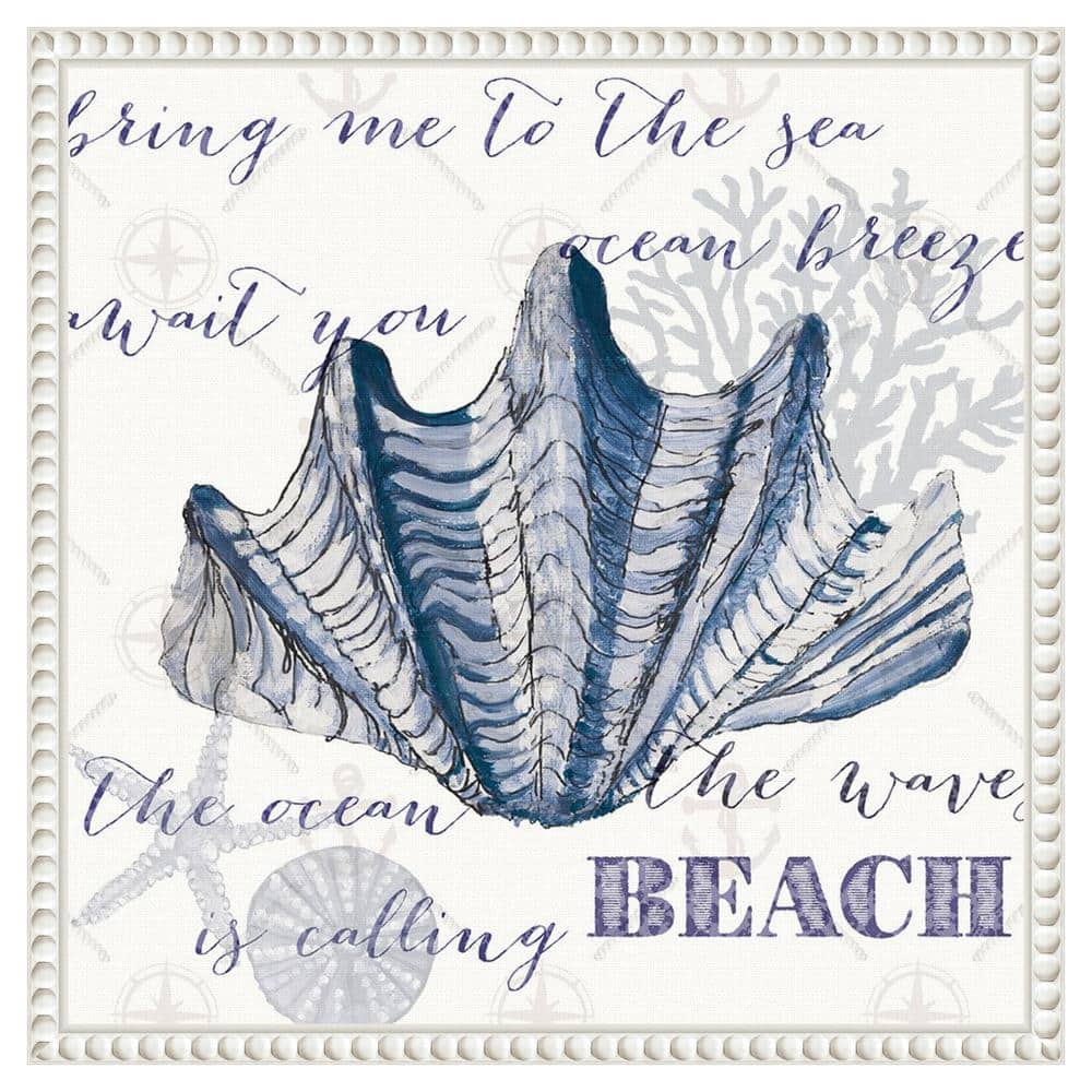 Nautical Blue and White Beaded Canvas Quote Wall Art