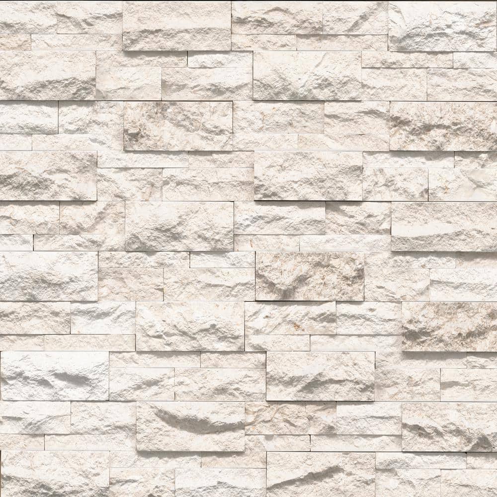 Take Home Tile Sample - XL Mayra Splitface White Ledger Panel 4 in. x 4 in. Limestone Wall Tile price history on PriceWatchPro