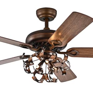 Paz 52 in. Bronze Indoor Remote Controlled Ceiling Fan with Light Kit