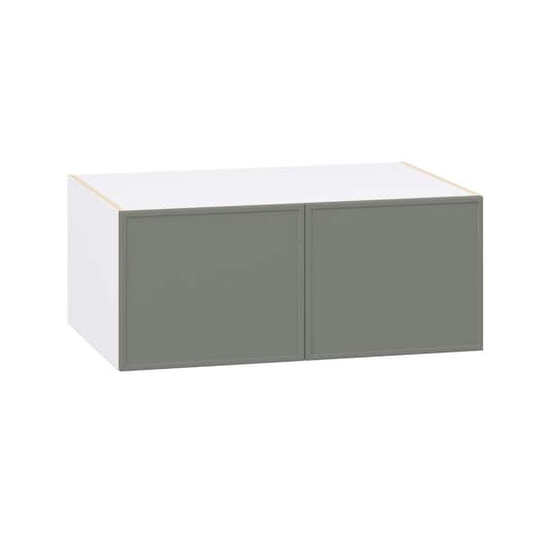 Fairview 36 in. W x 24 in. D x 15 in. H Assembled Slim Shaker Wall Bridge Kitchen Cabinet in Moss Green