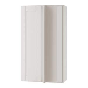 Washington Vesper White Plywood Shaker Assembled Blind Corner Kitchen Cabinet Soft Close 24 in W x 12 in D x 42 in H