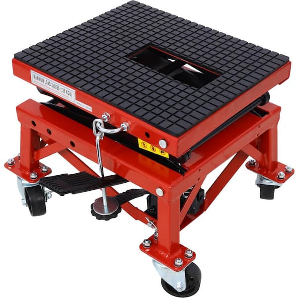 Siavonce 300 lbs. Hydraulic Motorcycle Scissor Jack Lift Foot Step