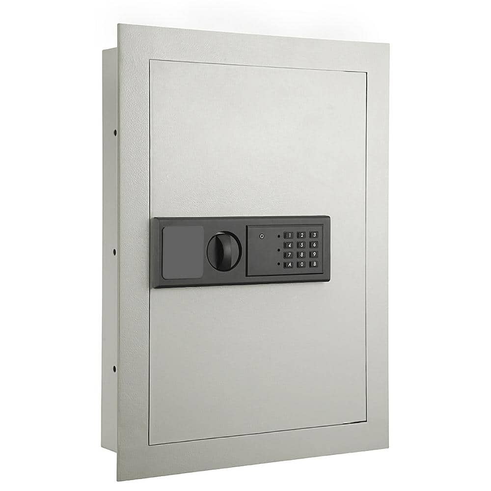 0.58 Digital Wall Safe Electronic Lockbox with Keypad, 2 Manual