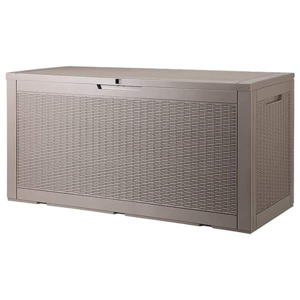 Unbranded 100 Gal. Gray Waterproof Resin Deck Box with Aluminum Alloy Padlock