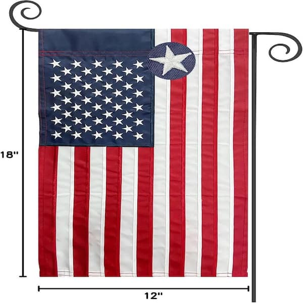 Cubilan American Flag Garden Flag Embroidered Stars 12x18 Inch USA