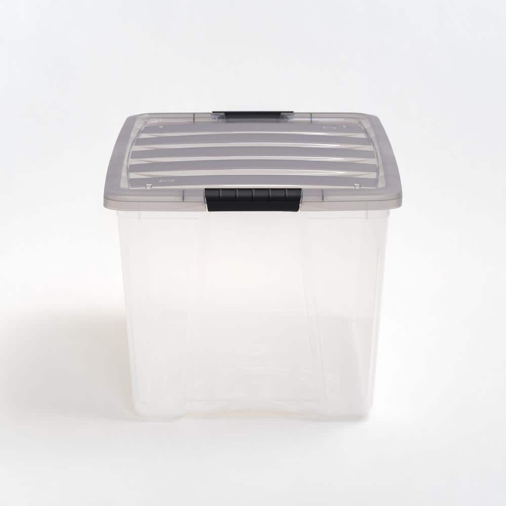 72 Quart Clear Stackable Plastic Storage Bins with Lids
