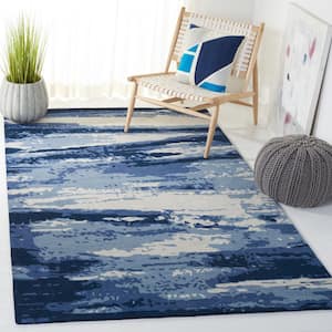 Metro Blue/Ivory 4 ft. x 6 ft. Abstract Gradient Area Rug