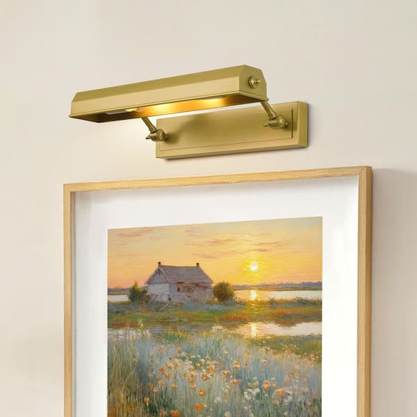 18 in. Gold Gallery Wall Light, Modern Painting Light, Hardwired LED Art Light, for Artwork, Poster, Portrait, Library