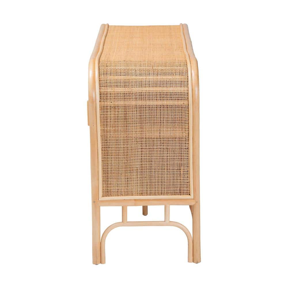 Carabella Natural Rattan Bohemian 2-Door Storage Cabinet