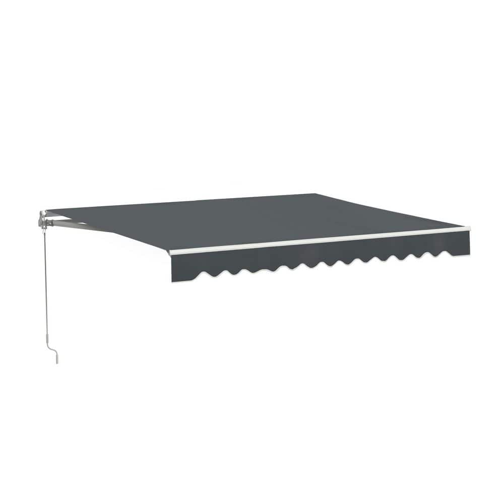 ALEKO 13 ft. Caribbean Polyester Manual Retractable Patio Awning
