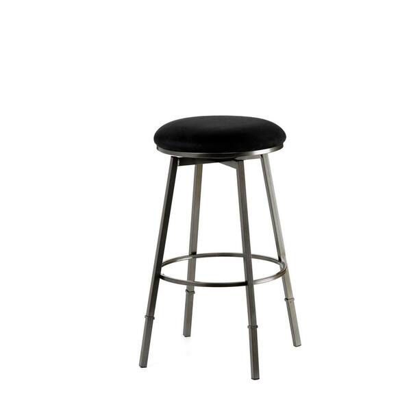 Hillsdale Furniture Sanders 24-30 in. Pewter and Black Adjustable Backless Stool