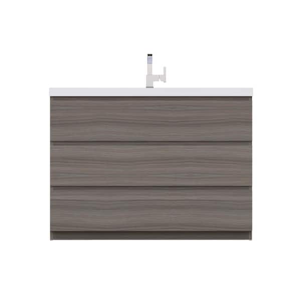 Alya Bath Paterno 48 in. W x 19 in. D Bath Vanity in Gray with Acrylic Vanity Top in White with White Basin