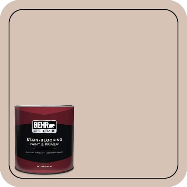 BEHR ULTRA 1 qt. #BIC-02 Hazy Taupe Flat Exterior Paint & Primer