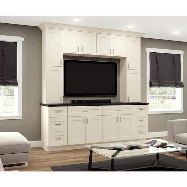 tv wall painted cabinets