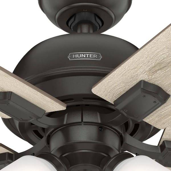 Hunter - Crystal Peak 44 in. Indoor Noble Bronze Ceiling Fan with Light Kit Included