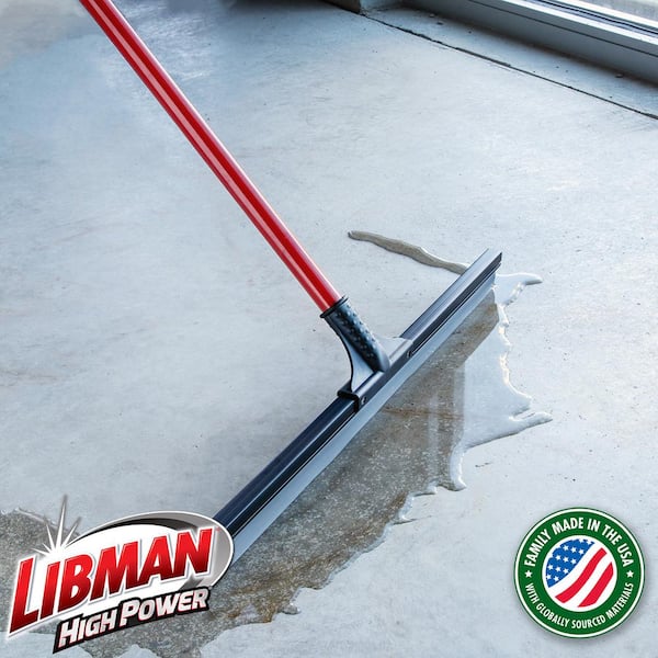 24 in. PVC High Power Multi-Surface Rubber Floor Squeegee with 60 in. Steel Handle (2-Pack)