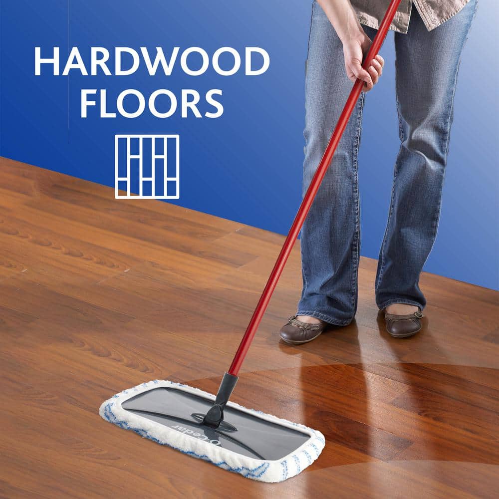 White and Blue Microfiber Flat Mop Refill for Hardwood Floors