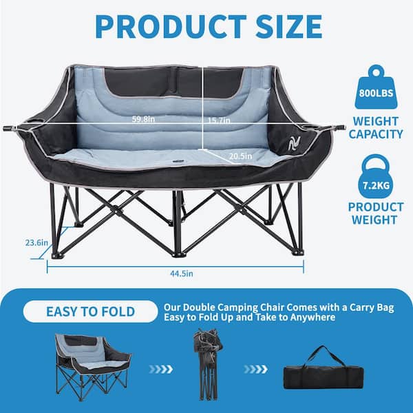 BOZTIY Oversized Camping Chair XXXL 2 Person Folding