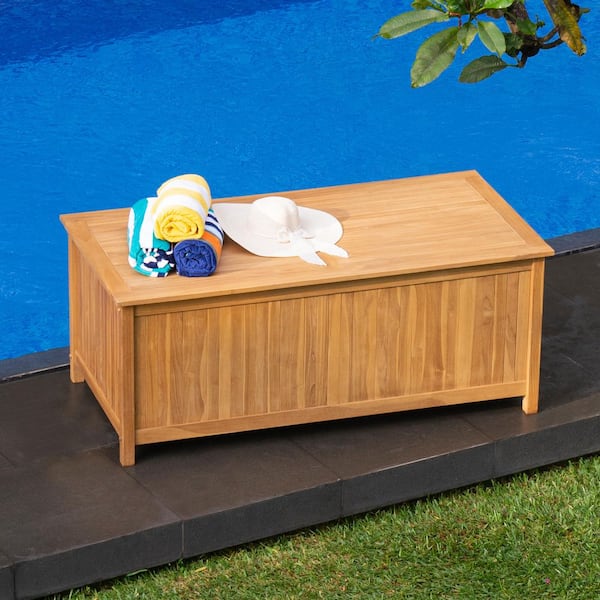 床ヨーテ　TRUNK SIX bonfire go outside 箱付き Cambridge Casual Gilmore 120 Gal. Natural Teak Wood Outdoor