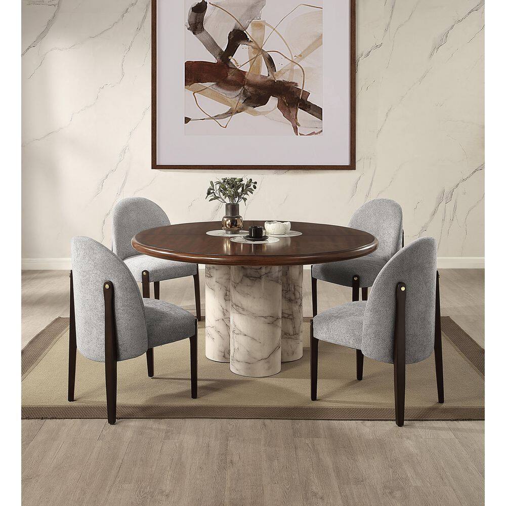 Noble House Capote Gray Fabric Dining Chair Set of 2 132693 - The Home ...