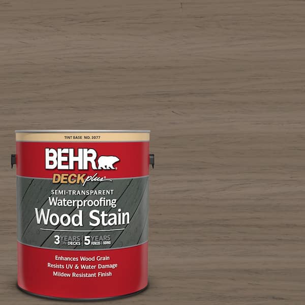 BEHR DECKplus 1 gal. #ST-159 Boot Hill Grey Semi-Transparent Waterproofing Exterior Wood Stain
