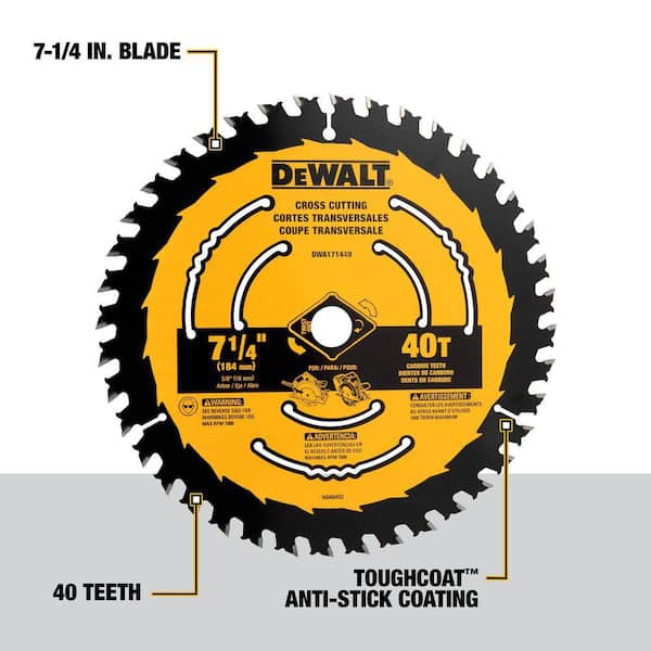 ウッドタグアメリカンROUTE No.776 DEWALT 7-1/4 in. 40-Tooth Circular Saw Blade DWA171440 - The Home