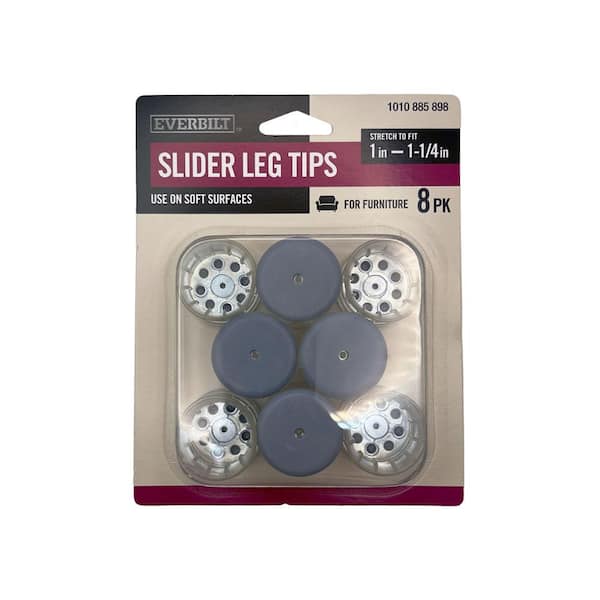 Everbilt 1 in. Clear Round Leg Tip Slider (8-Pack)