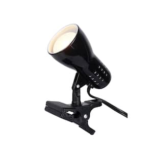 Brandon 5 in. Black Plug in Dimmable and Flexible Clip-on Desk Lamp with R14 Type Bulb Included