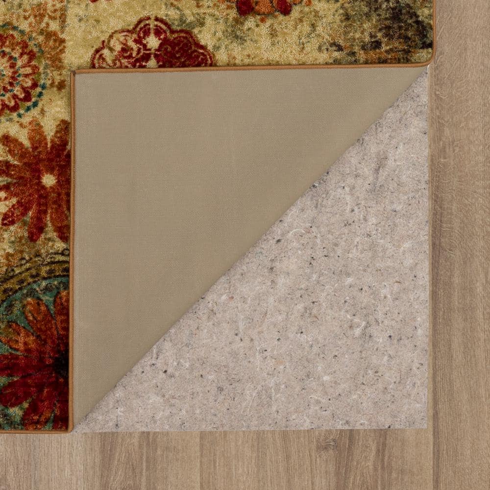 Red and Beige Tufted Silk Medallion 6' x 9' Area Rug